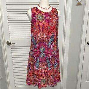 Anne Klein Vibrant Paisley Sleeveless Flowy Dress